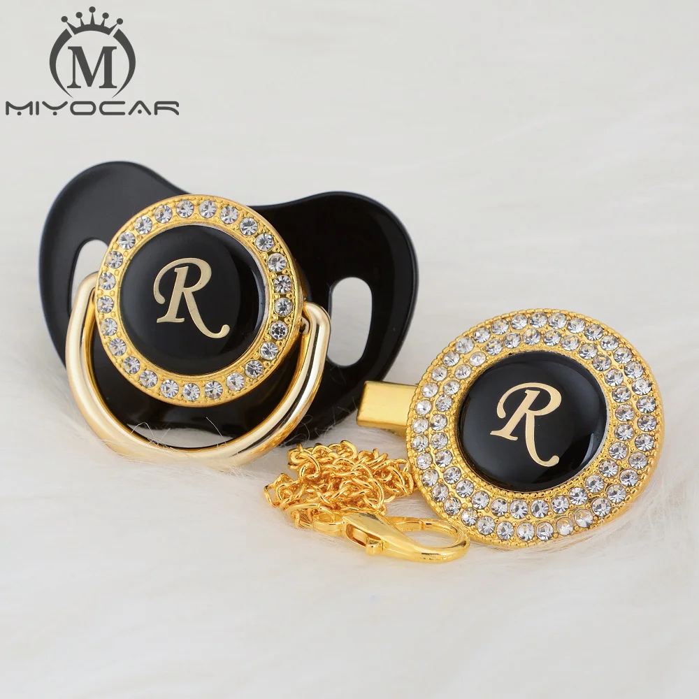 Шикарные имя инициалы, буквы R, элегантные серебряные побрякушки, соска и соска, клипса, BPA бесплатно, пустышка, побрякушки, уникальный дизайн, SGS pass LR
