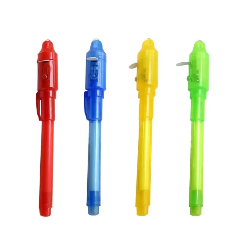 4pcs Pen Ночной светильник, набор для рисования, светится в темноте, забавные игрушки для детей, волшебное письмо, английский/русский язык, серебристые игрушки - Цвет: 4pcs Pen