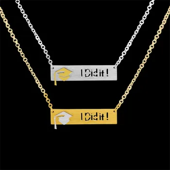 

Fashion New Stainless Steel Graduation Hat Custom Name Necklace Suitable for Giving Friends Gifts
