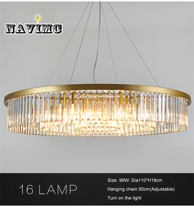 crystal living room round chandelier European creative personality room hall of the simple atmospheric restaurant chandelier