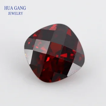 

Fat Square CheckerBoard Garnet Color 3x3~15x15mm Cushion Cut Loose CZ Stone Beads 5A Synthetic Gems Cubic Zirconia For Jewelry