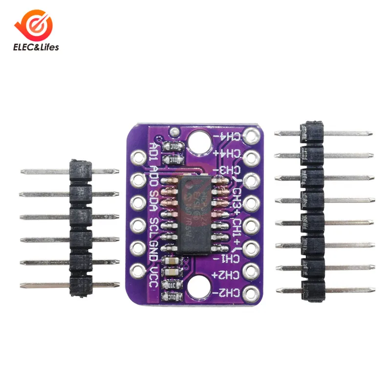 

MCP3424 Digital I2C ADC 4 Channel Conversion Module Programmable Amplifier Module For Raspberry Pi For Arduino 2.7 - 5.5V