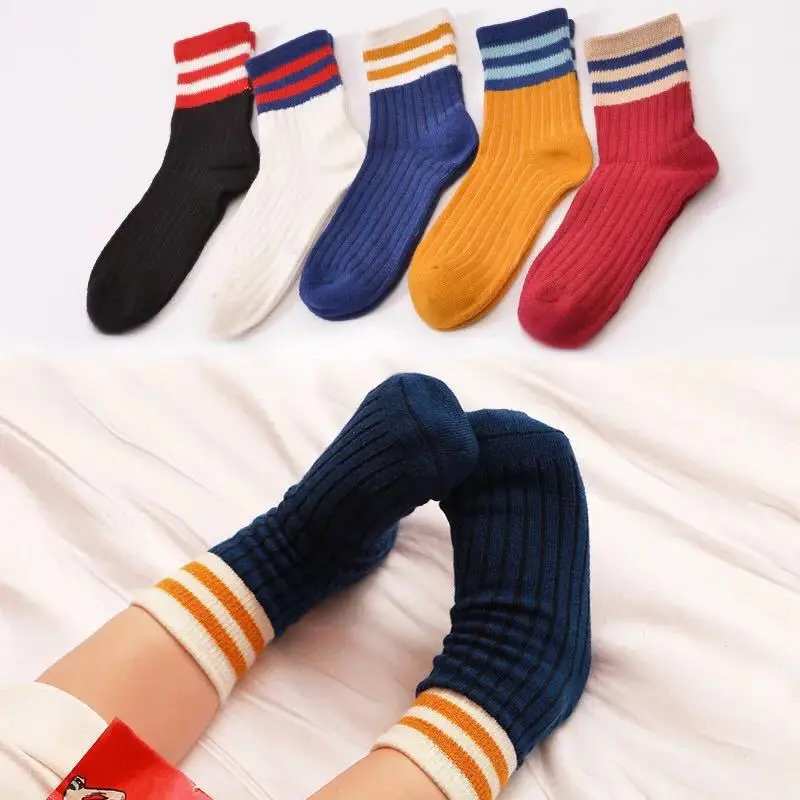 

All Seasons Four Seasons Paragraph Baby Socks Cotton 3-12-Year-Old Medium And Small Children Hot Selling Tube Socks