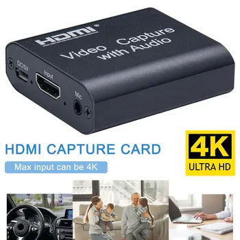 

Capture Card Video Recording Box 4K HDMI To USB 2.0 3.0 Loop Out Graphics PC Game Live Streaming Video Recorder Mic In Audio Out
