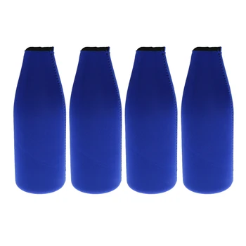 

4pcs Beer Bottle Coolers With Zipper Insulators Chilling Sleeves Holder Wrap