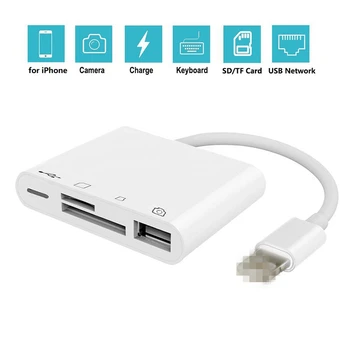 

Leehur 4 In 1 for IPhone Type C Card Reader Adapter To SD TF USB Charge Port OTG Android Photo Transfer Phone Memory Cardreader