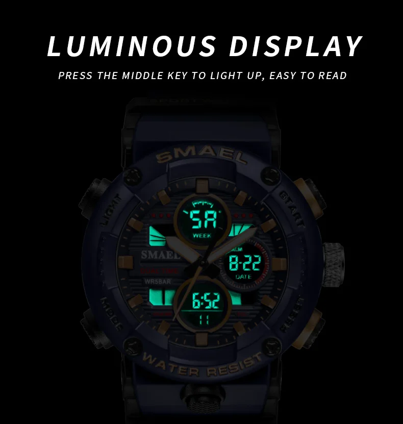 à prova dwaterproof água alarme 8038 relógio