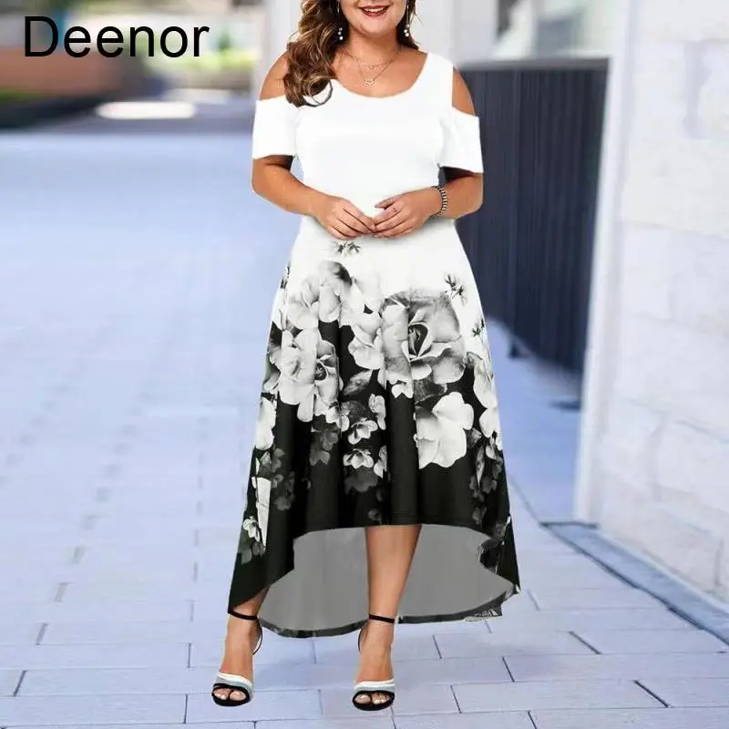 

Женские платья макси с цветочным принтом Deenor, вечерние платья неправильной формы
