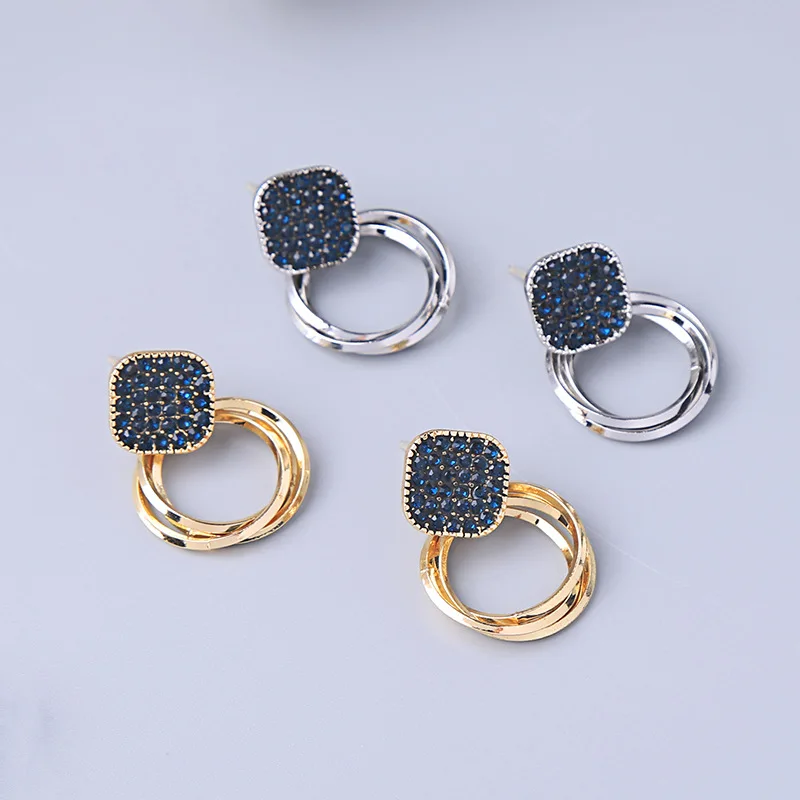 Серьги из стерлингового серебра S925 пробы, женские серьги с двойным слоем, модные серьги, новинка