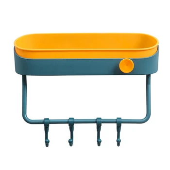 

Bathroom Storage Rack Contrasting Color Double-Layer Wall Hanging Draining Soap Box Organizer New Hot Selling