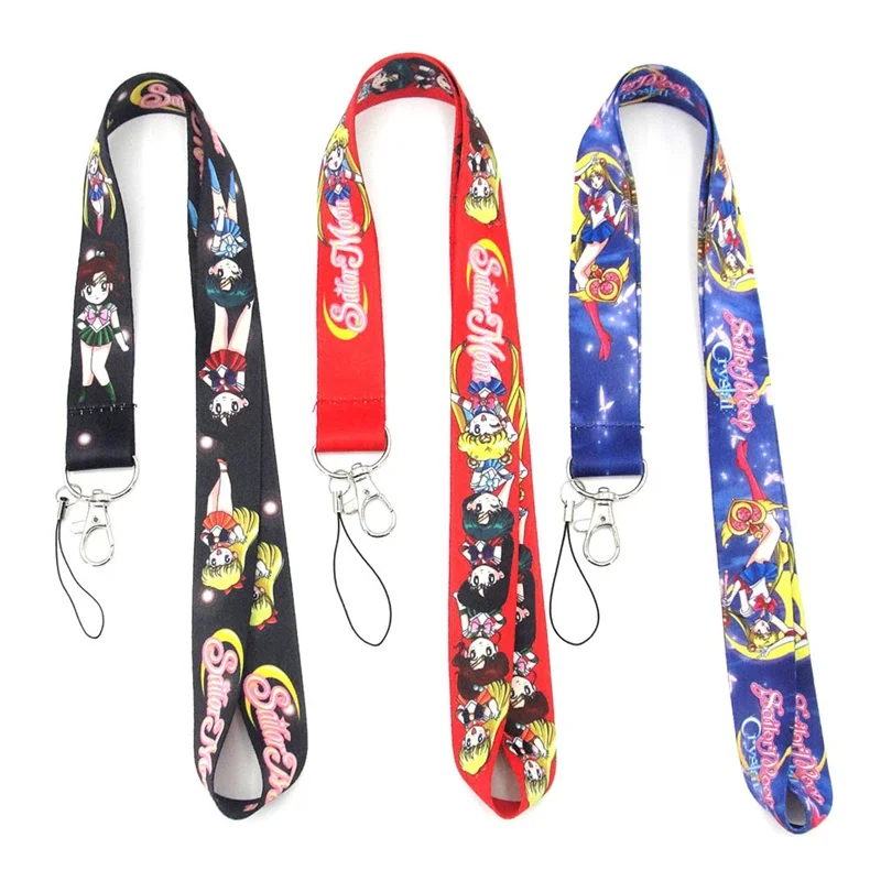

Novelty Cute Anime Sailor Moon Key Lanyard Cosplay Badge ID Cards Holders Neck Straps Keyring Keychain