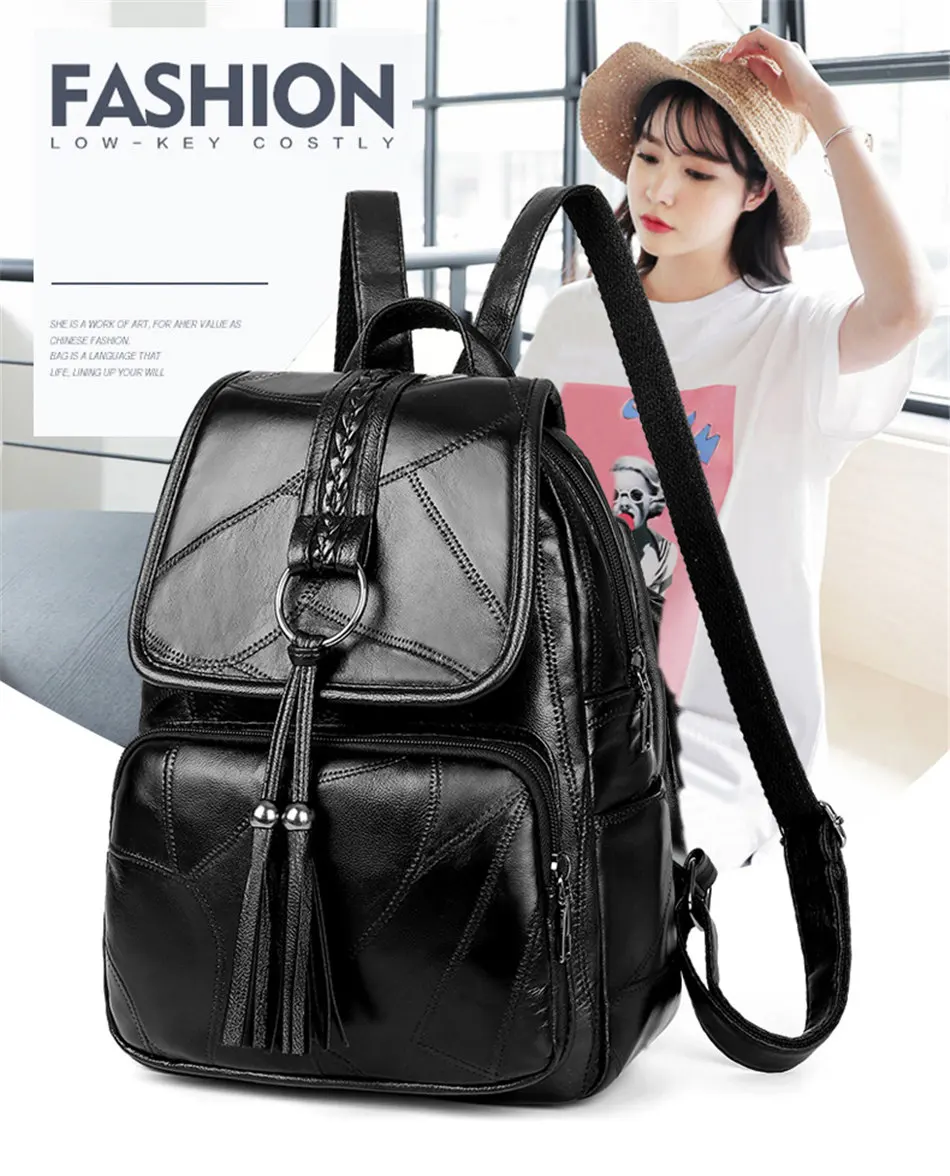 Винтажный рюкзак женский мягкий кожаный рюкзак для леди школьная сумка высокой емкости для девочек модный женский туристический рюкзак
