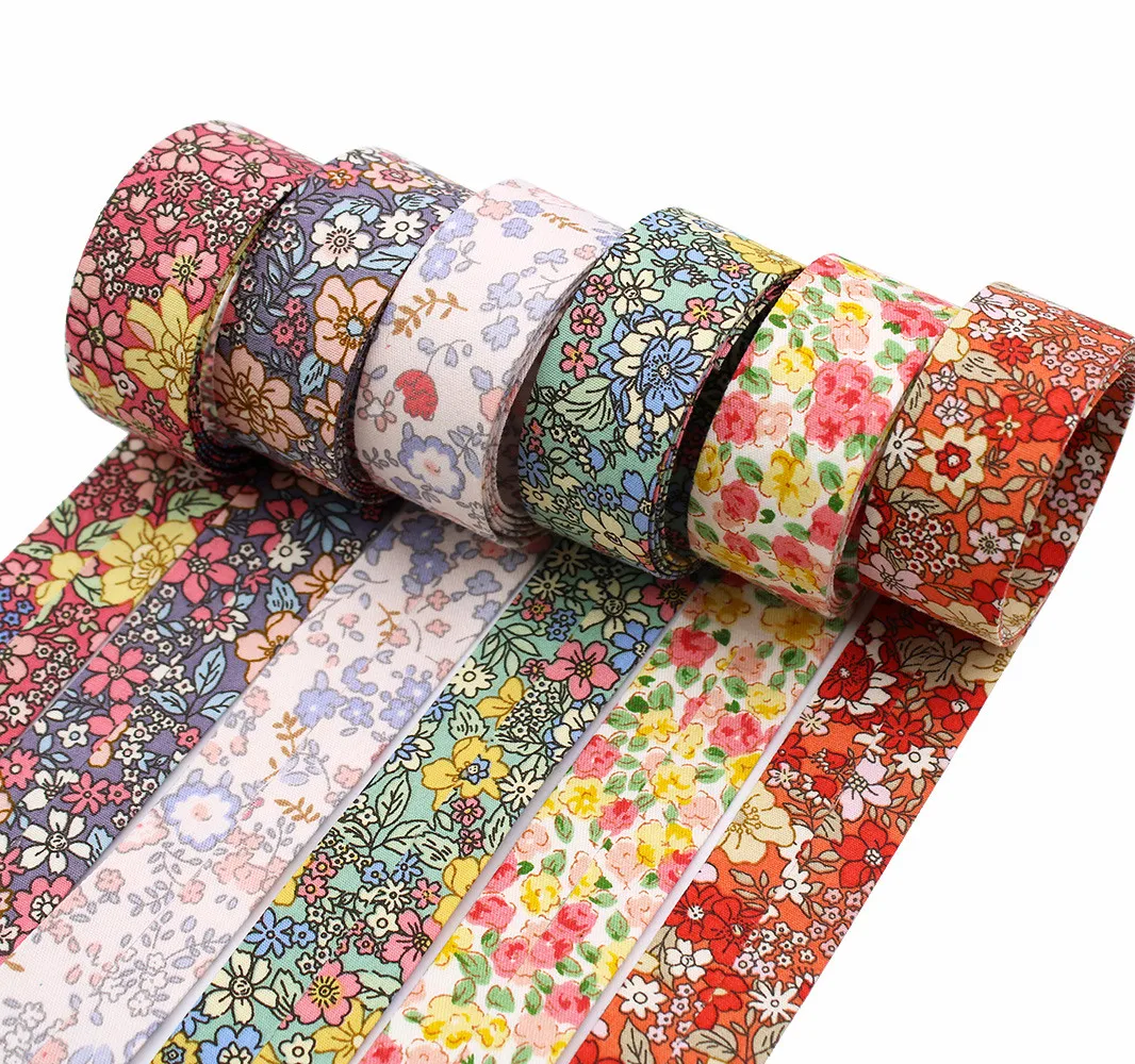Ribbon Decoration Ribbon Supplies Wrapping Ribbon Double-Sided Springtime Flowers Cloth Ribbons 1"(10/25MM) 5Yards Bow Cap DIY Party Gift Packaging Materials L-201126-1362