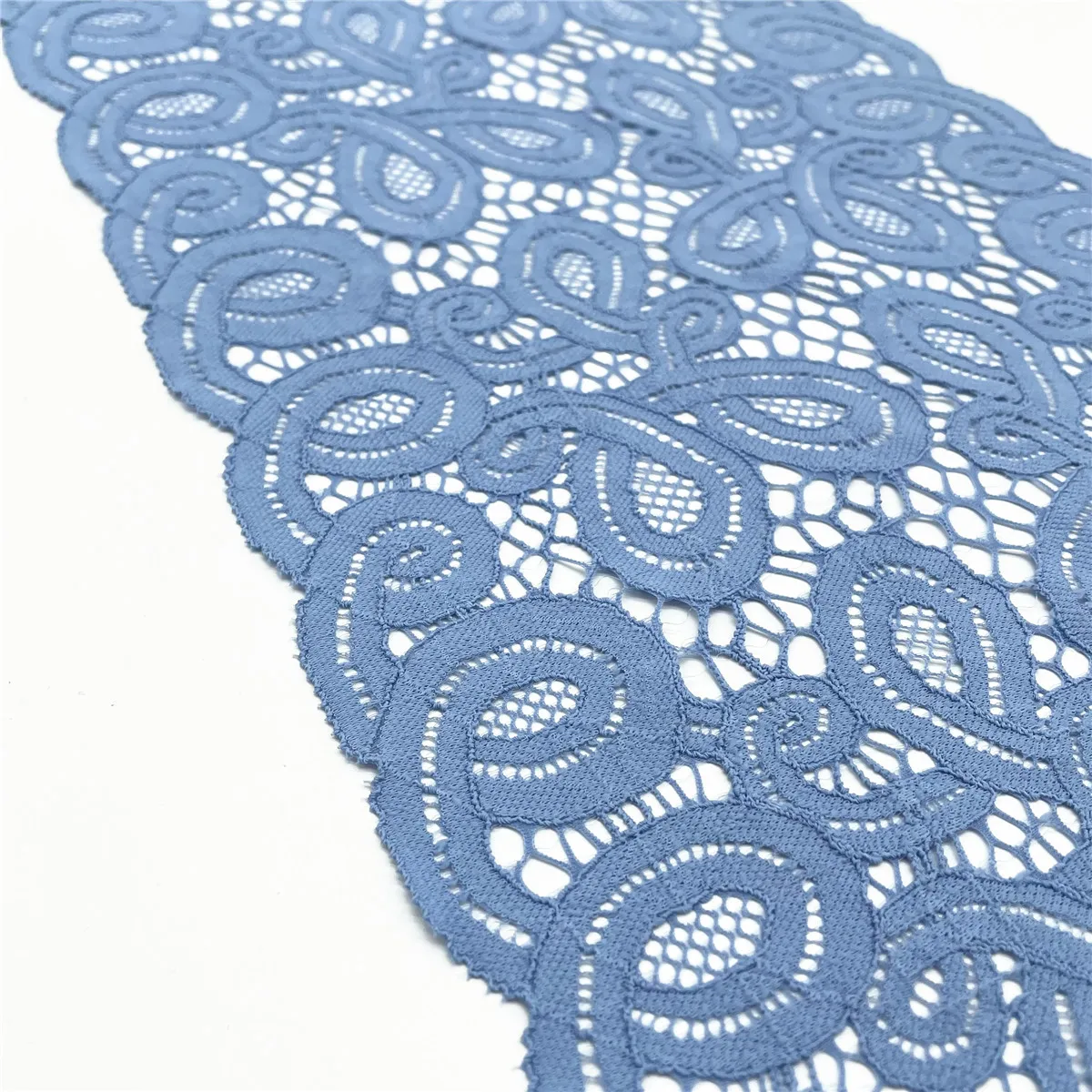 3M/lot Width 9 inch 23cm Sky Blue Elastic Stretch Lace 5
