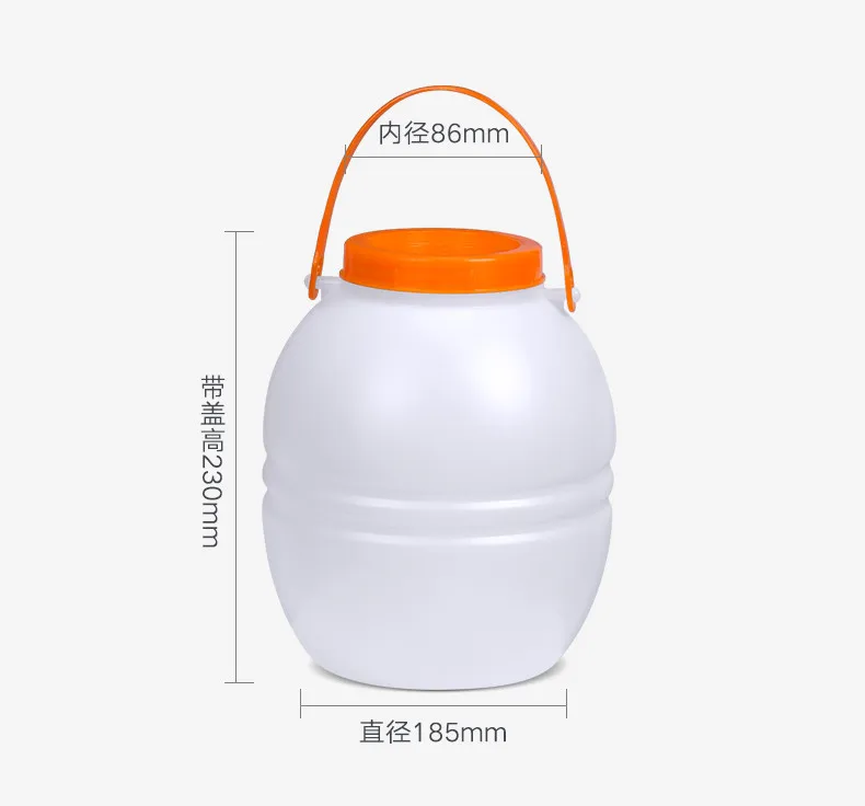 4.5L пустой контейнер для жидкости пищевого класса пластиковое ведро с ручкой для круп, вина, маринования герметичные