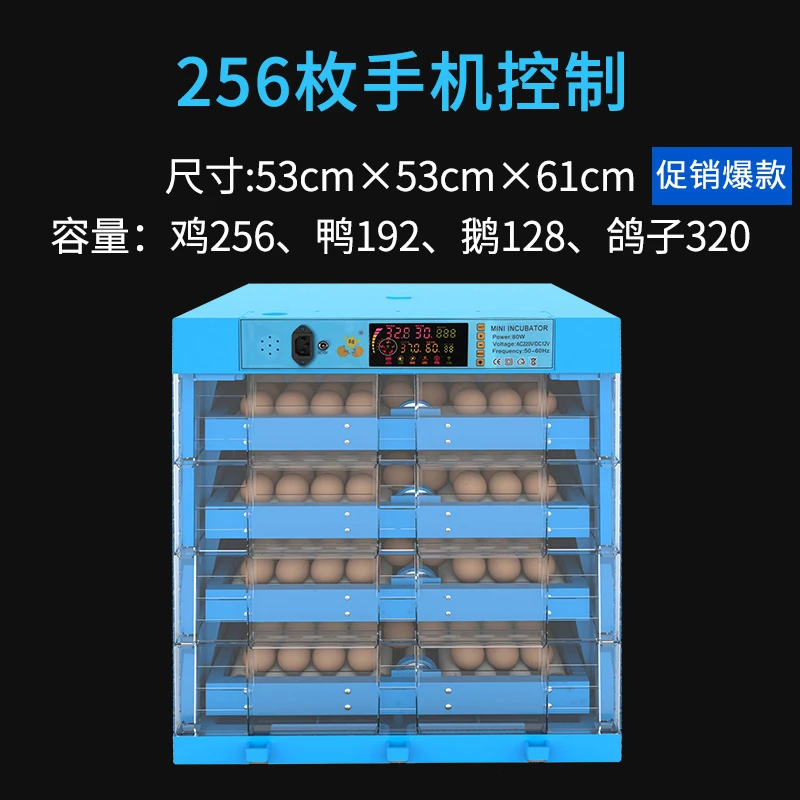 Автоматический инкубатор для яиц с двойным питанием, большая емкость, термостат Incubadora с цветным дисплеем для инкубатора, 12 В/220 В, производство Китай - Цвет: Multi