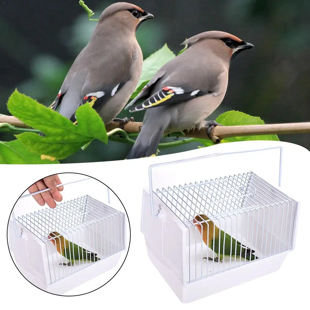 

Portable Bird Transport Cage Outing Bird Cage Carrying Parrot Birdcage Portable With Two Feeders
