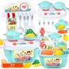 22Pcs Plastic Mini Children Baby Kitchen Play House Toy Simulational Kitchenware Storage Cookware Cooking Pretend Play for Girls 2