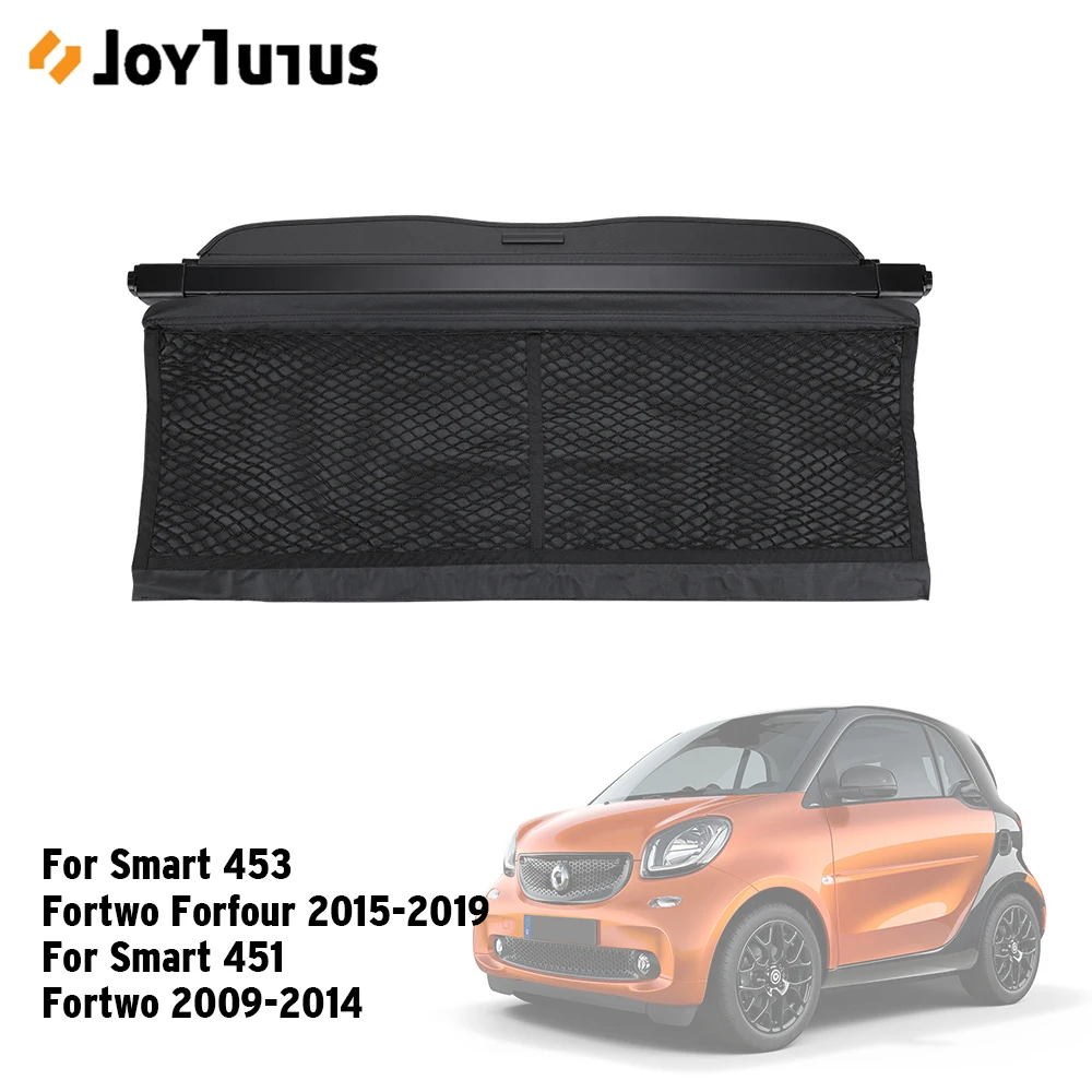 Rear Trunk Cargo Cover For Smart fortwo forfour 2009-2019 for Smart 451 Car Curtain Trunk Partition Security Shield Screen