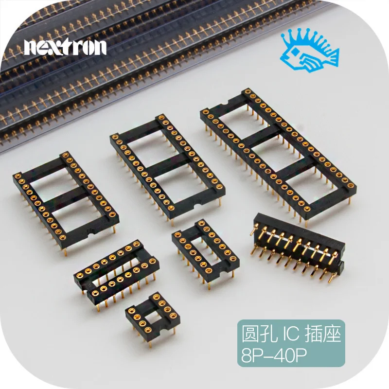 

1pcs/5pcs Taiwan Nextron full gold-plated round hole IC holder 8P/14P/16P/20P/24P/28P/40P wide body