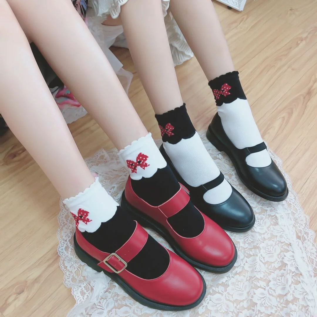 Новинка; милые хлопковые носки в японском стиле; кружевные носки в стиле Лолиты с бантом для девочек; милые носки принцессы для студентов; женские носки