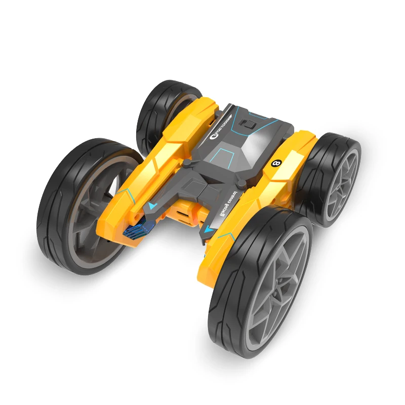 

New 2.4G remote control double-sided stunt car deformable and luminous children's stunt rotating toy