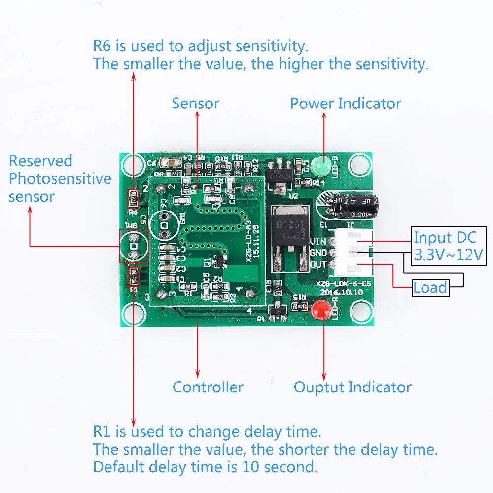 5,8 GHz DC 3,3 V 5V 9V 12V модуль датчика микроволнового радара 20W регулятор выходного напряжения