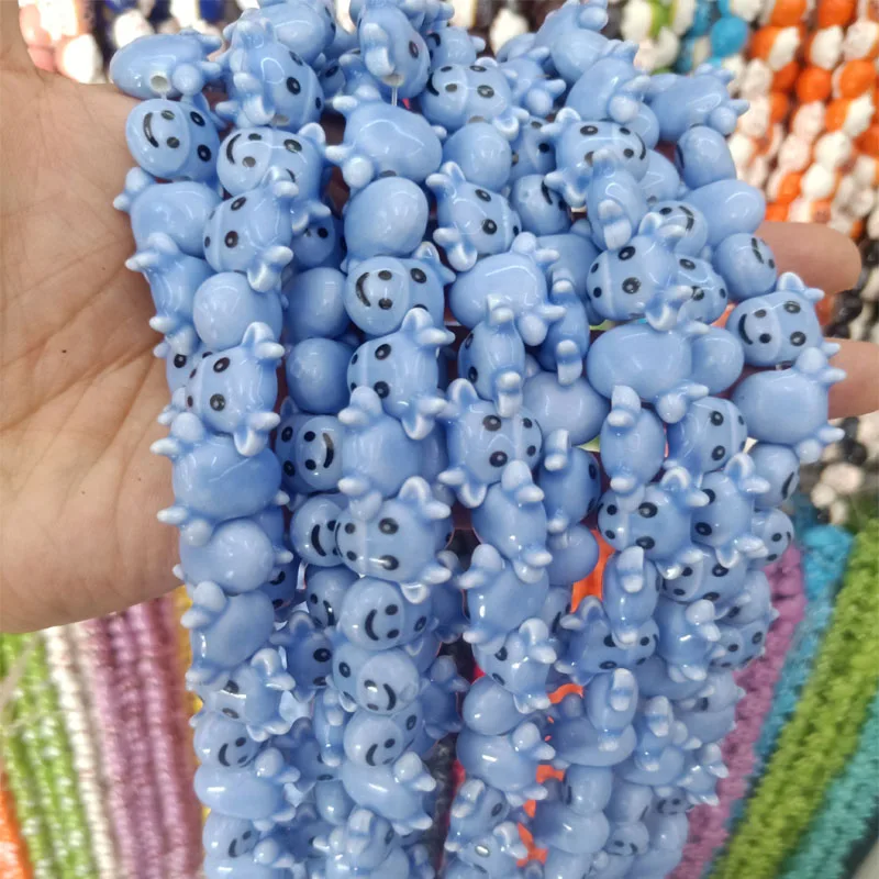 

20pcs Loose Spacer Transverse Hole Ceramic Beads 16x19mm Small Ox Head Ceramic Beads For Jewelry Making DIY Bracelet