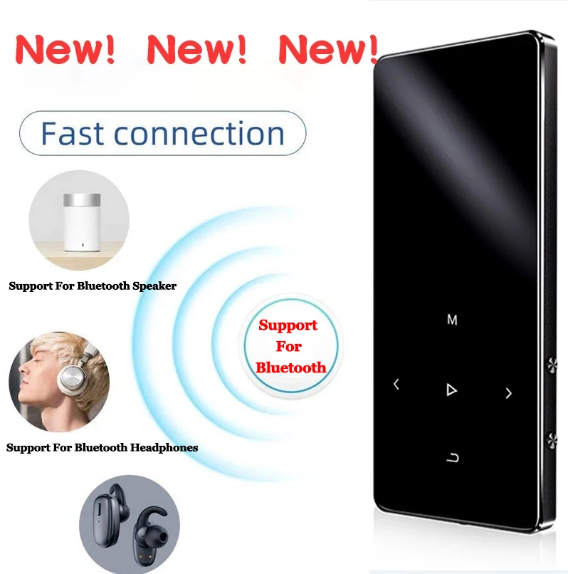 Player com Bluetooth Portátil de Alta 4 para a Música Mp4 e Mp3 Hi-fi Rádio fm Record Alto-falante Fidelidade Áudio Vídeo Leitor Txt Lecteur mr mp 3 - Image 2