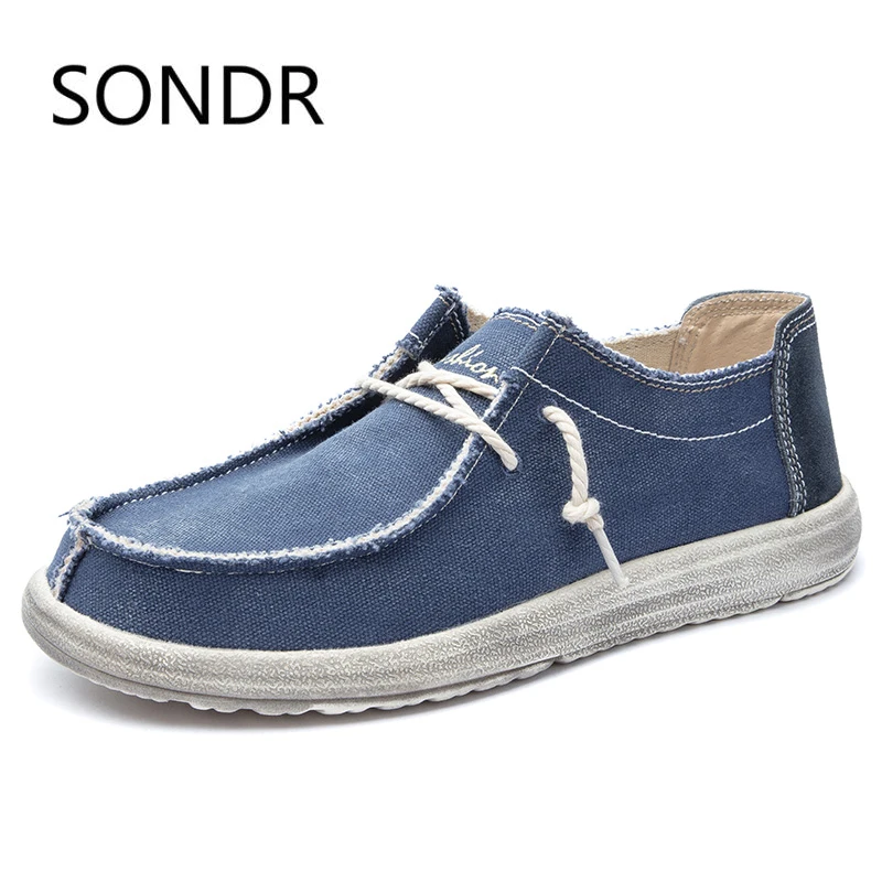 summer canvas men's shoes breathable casual driving shoes slip easy to wear men's flat shoes soft big size loafers