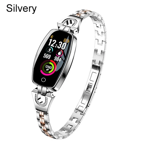 Silver H8 PK IWO8 9 Модные Смарт-часы для женщин водонепроницаемые HeartRate мониторинг Bluetooth для Android IOS фитнес-трек Bcelet Smartwatch - Цвет: Silver