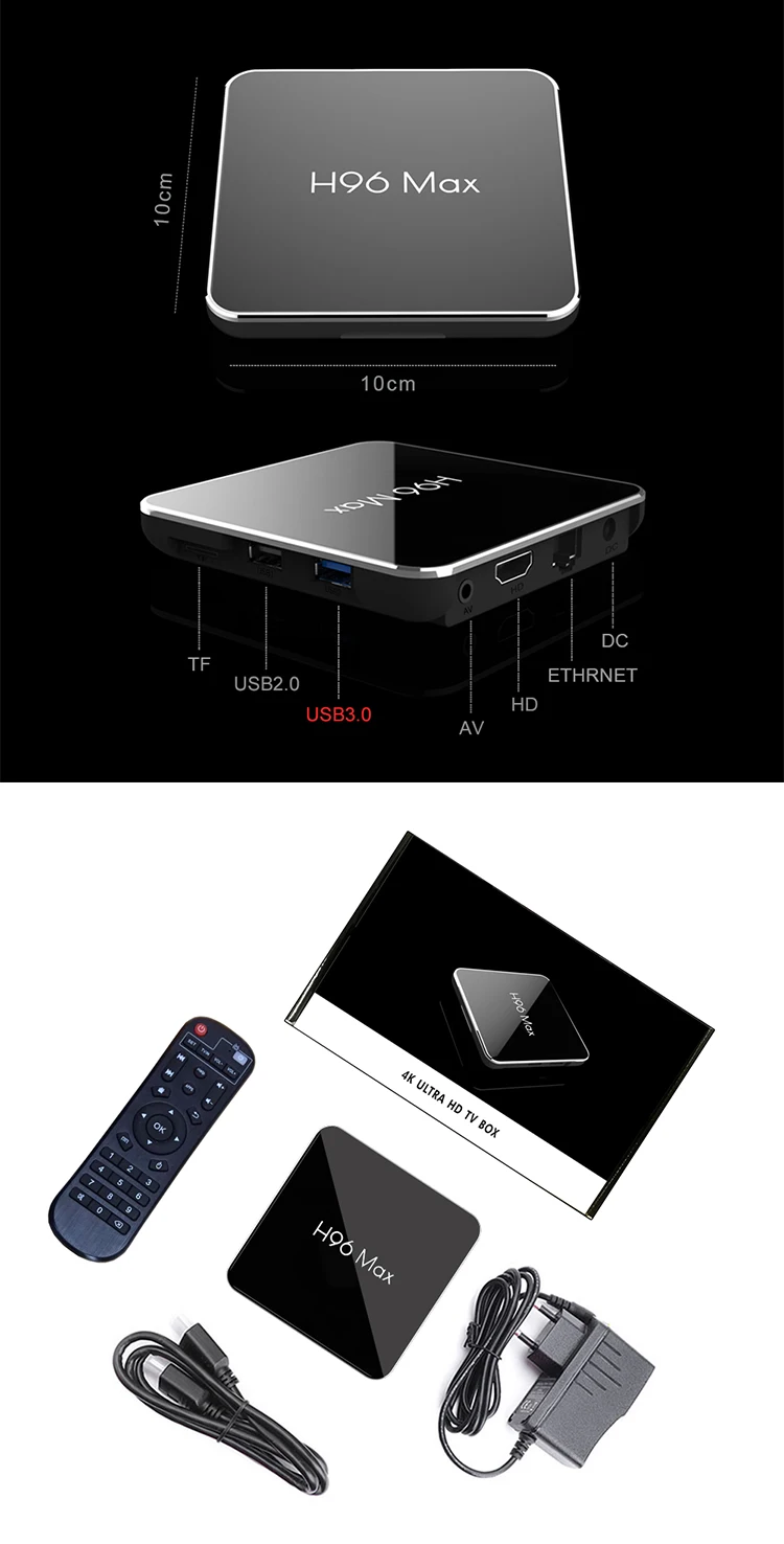 ILEPO H96 MAX Tv Box Android 8,1 Allwinner H6 Box Android Tv Sata HDMI 2,0 4G DDR3 Iptv подписка Ubox