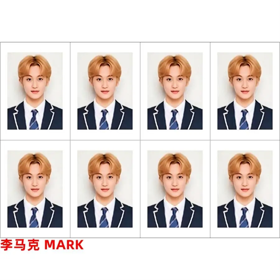 Kpop NCT 127 коллективные карты Haechan Taeyong форменная Фотокарта Yuta Mark школьная ID фото 8 шт - Цвет: Mark