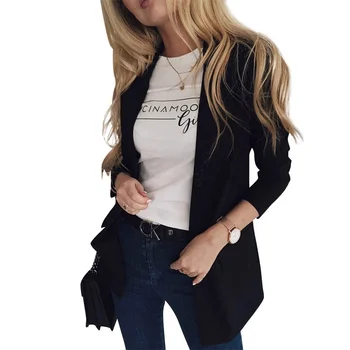 

Women's Blazer Fashion Solid Color Thin Section Long Suit Jacket A Button Cardigan