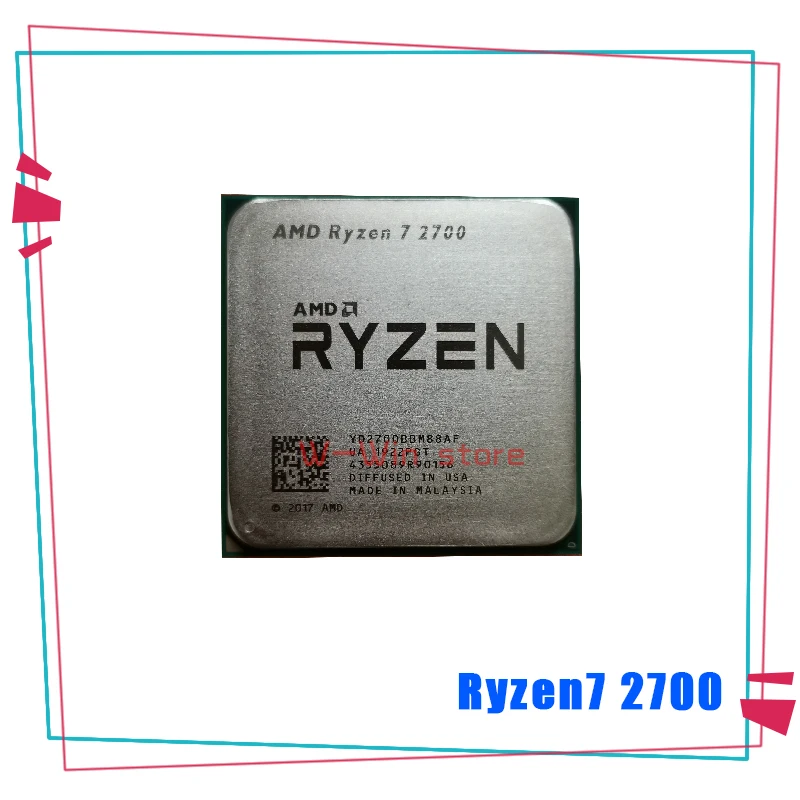 Процессор AMD Ryzen 7 2700 R7 2700 3,2 ГГц, Восьмиядерный процессор с резьбой 16 м 65 Вт, процессор с разъемом AM4 и охлаждающим вентилятором