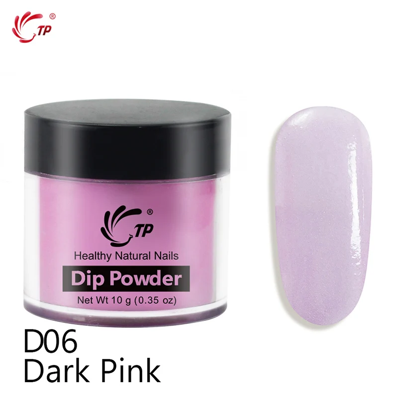 Dip порошок для полировки, стойкий Прозрачный Красный Блеск для ногтей, акриловый порошок для салона, впитывающий жидкий цвет, пылезащитный пигмент - Цвет: Dark Pink