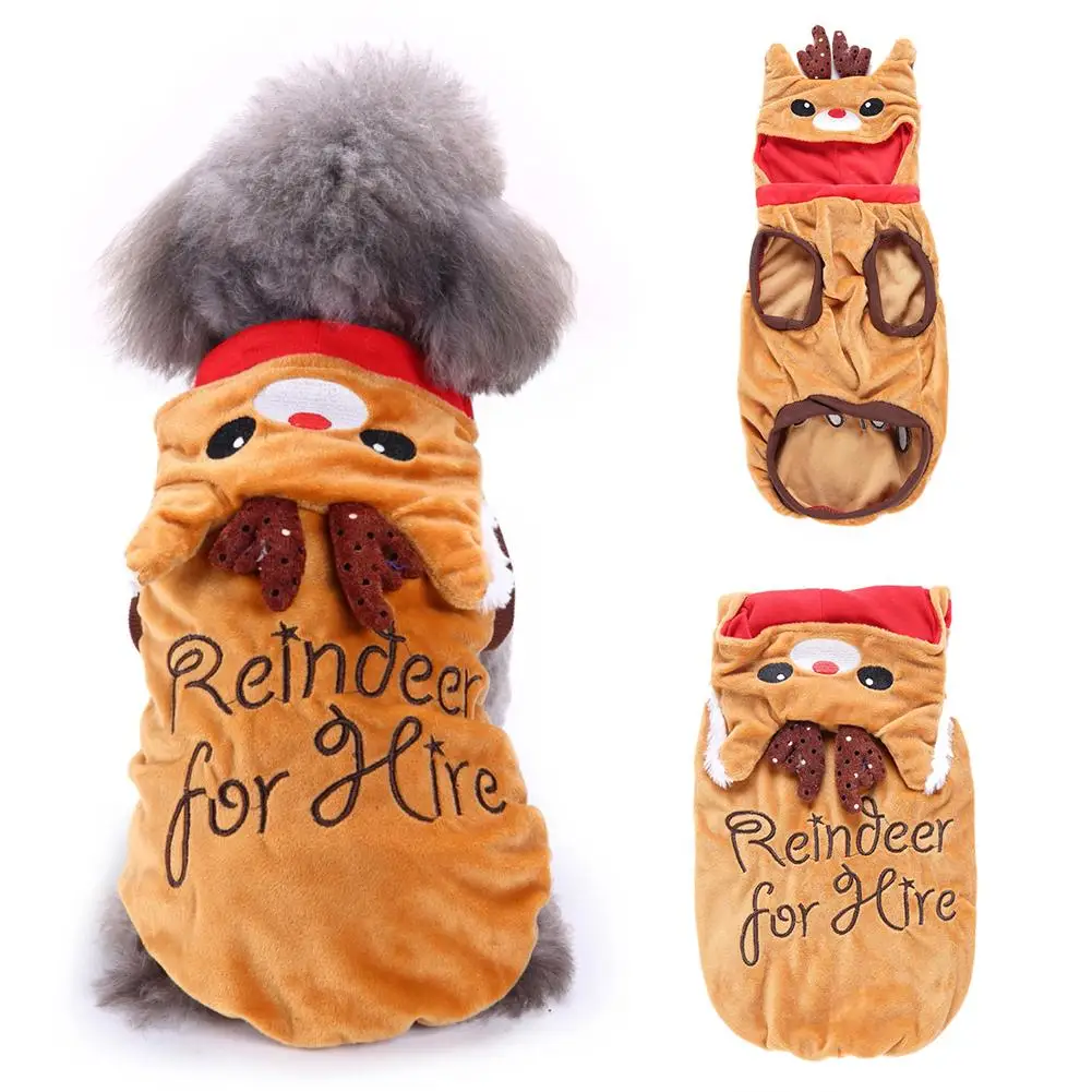 

Winter Christmas Elk Shape Pet Dog Hoodie Clothes Breathable Costume Apparel pet products 2019 hot sales