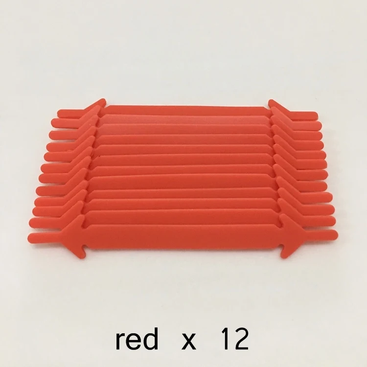 Red 12 шт./лот, силиконовые шнурки, эластичные шнурки для обуви, специальные шнурки для мужчин и женщин, резиновые шнурки Zapatillas Z012 - Цвет: Red