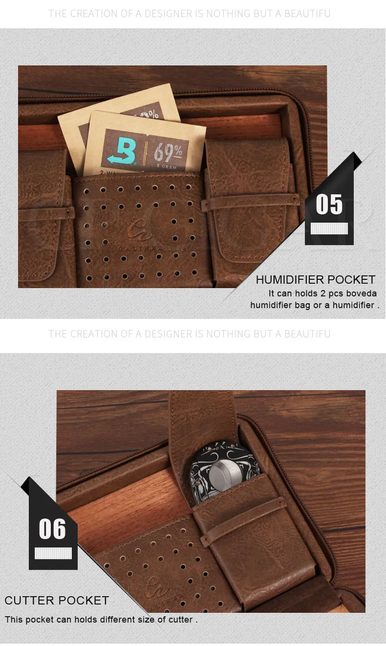 GALINER кожаный чехол для сигар для путешествий Humidor роскошный кедровый Деревянный чехол для 4 сигары Cohiba W/увлажнитель для сигар