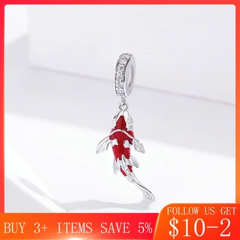

CodeMonkey Authentic 925 Strerling Silver Red Carp Charms Fit Original Design Bracelet Beads DIY Jewelry For Women CMC085