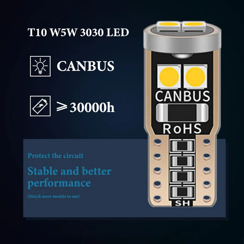 1 шт. W5W светодиодный T10 canbus автомобильный интерьерный светильник 194 501 6 SMD 3030