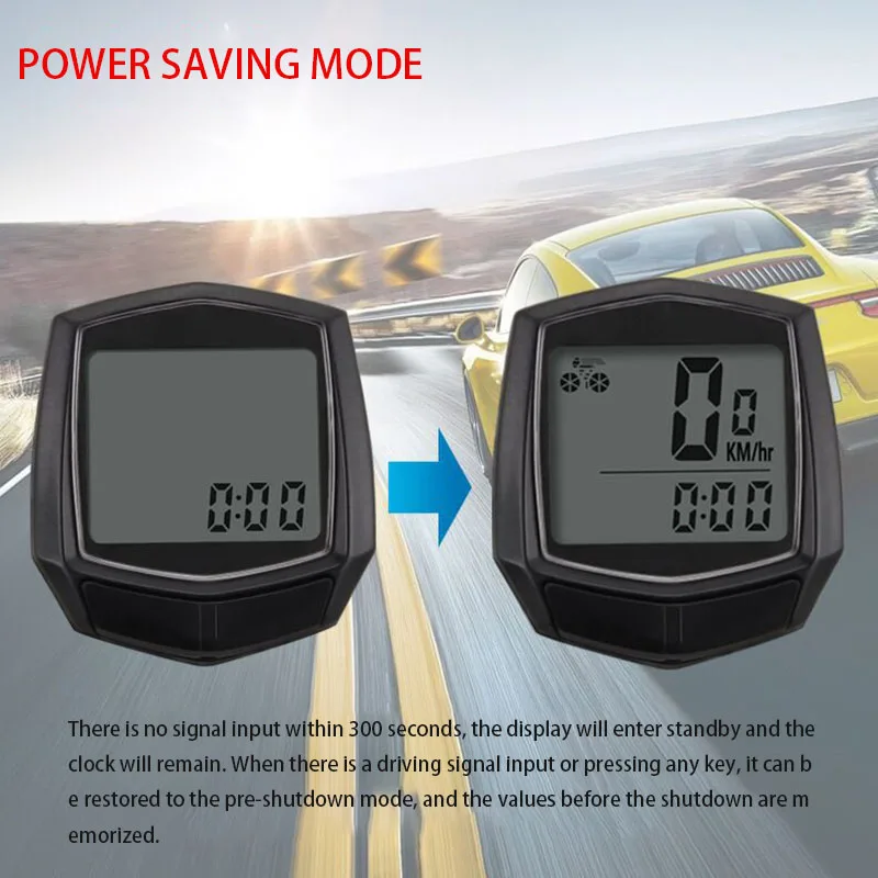 

Bike Speedometer Smart Durable Practical Bicycle Watch Stand Bike Part Waterproof LCD Bike Bicycle Wired Computer Speedometer