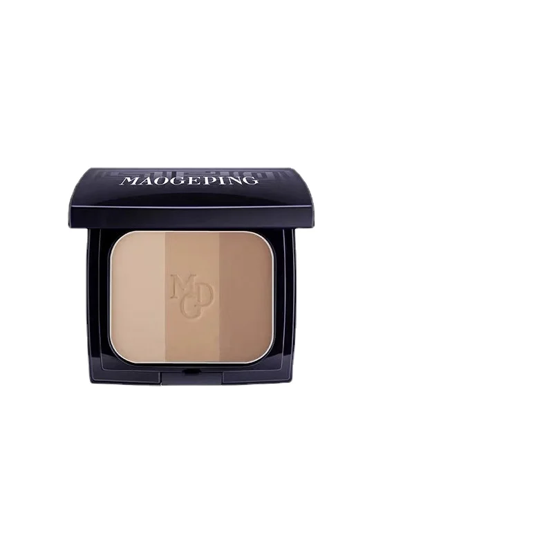 

zq Free Shipping Light and Shadow Three Colors Bronzing Powder Natural Rubber Modify Outline Three-Dimensional Facial Features