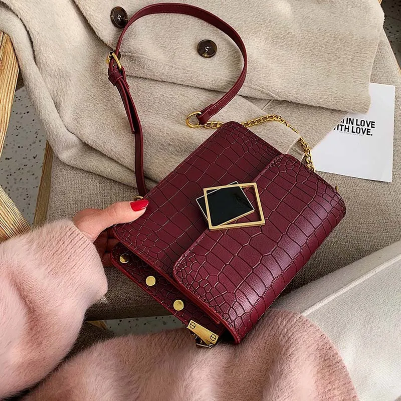 

Stone Pattern PU Leather Bucket Bags For Women 2019 Small Chain Crossbody Bag Female Shoulder Messenger Bag Handbags