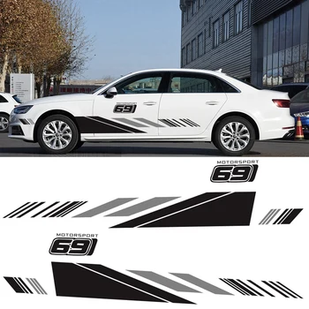 

Car Side Stickers Black Lattice Stripe Sticker DIY Racing Sports Decal Auto Vinyl Film Stickers Universal Car Accessories
