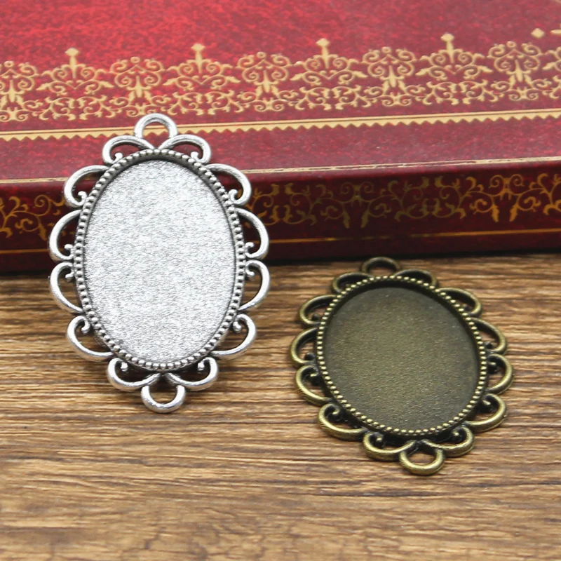 

5pcs Cabochon Base Fit Setting Fashion 25x18mm Inner Size Antique Silver Bronze oval Style DIY Jewelry Making Findings