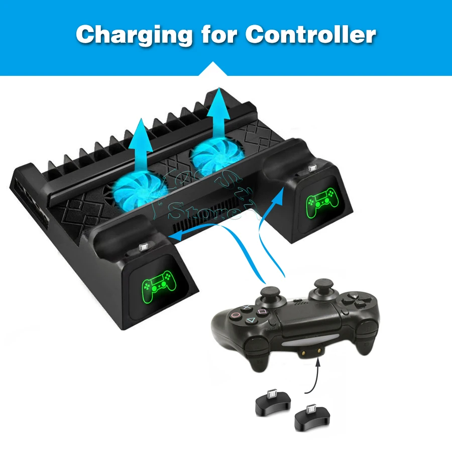 Консоль PS4 Pro вертикальная подставка 2 светодиодных контроллера зарядная док