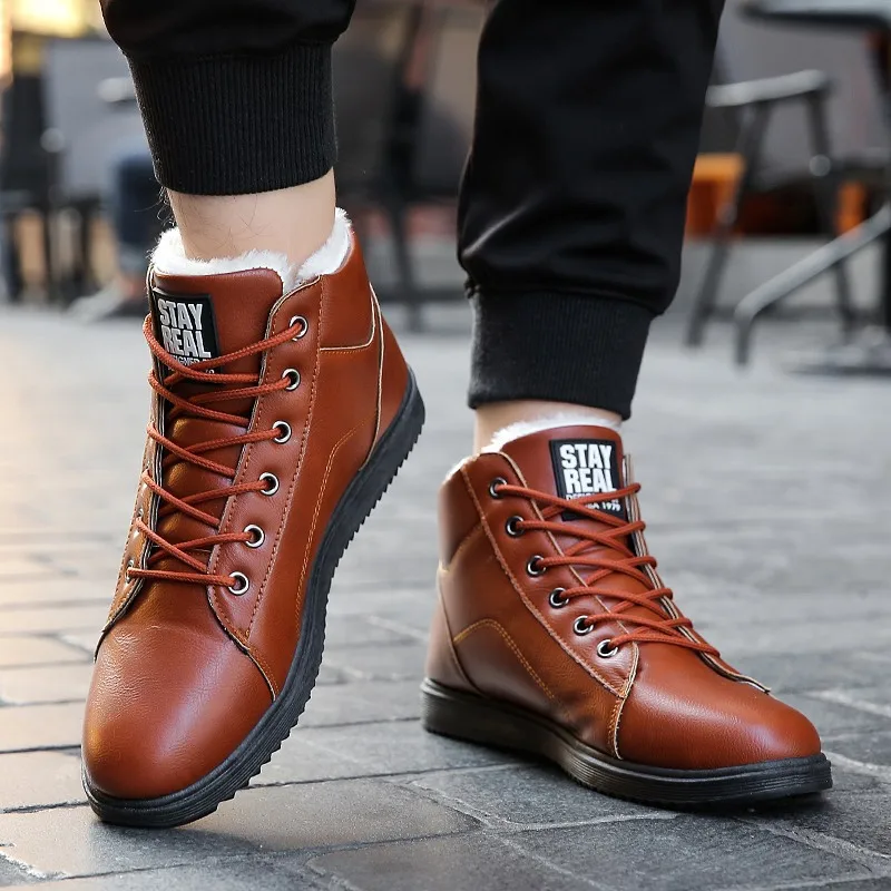 

Hot Selling Winter Cotton Boots Versitile Fashion Outdoor Casual Snow Boots Brushed And Thick Men Waterproof Warm Shoes