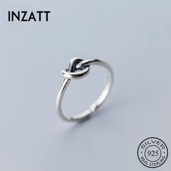 

INZATT Real 925 Sterling Silver Vintage Rope Knot Opening Ring For Hot Women Party Minimalist Fine Jewelry Gift 2019