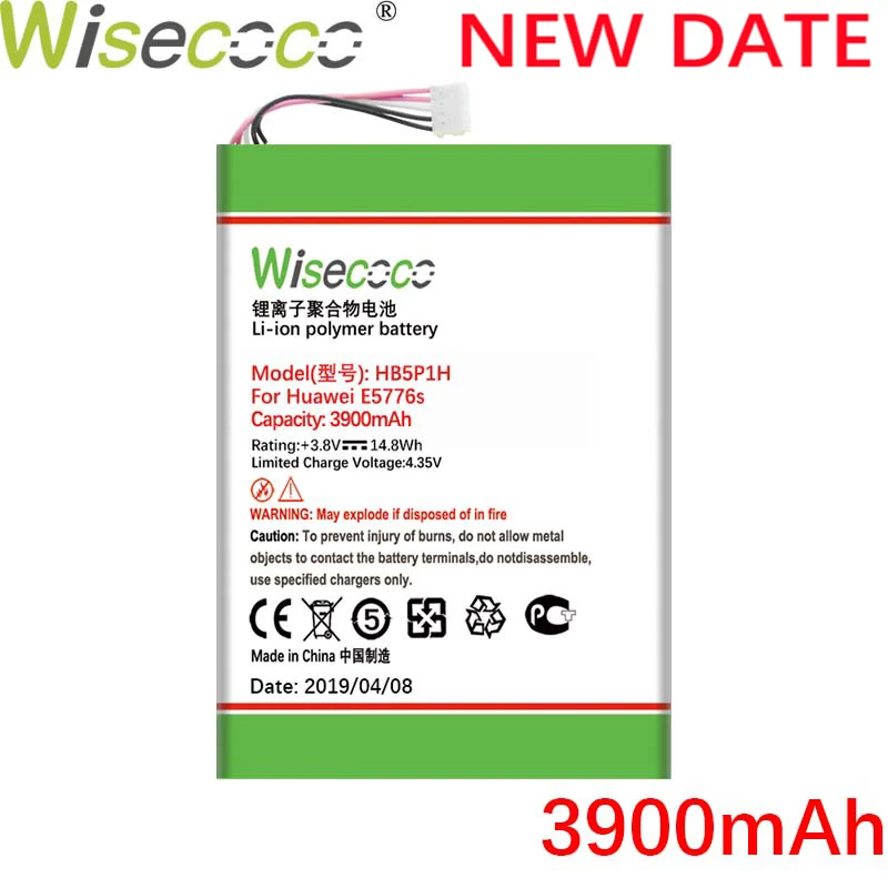 

Wisecoco 3900mAh HB5P1H Battery For Huawei Router E589 R210 E5776s E5776S-22/32/501/601/860/922 Phone Latest Production Battery